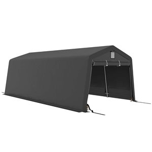 Outsunny 11 x 20-ft Portable Carport/Party Tent w/ Ventilation Windows - Dark Grey