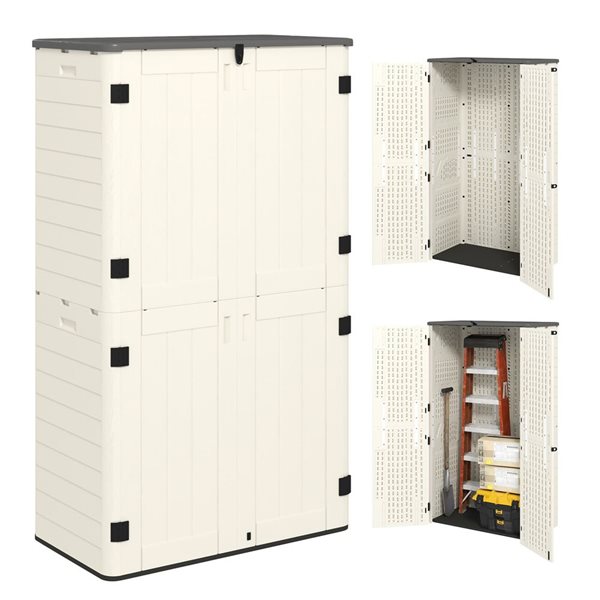 Outsunny 49-ft³ Outdoor Storage Cabinet w/ Lockable Doors