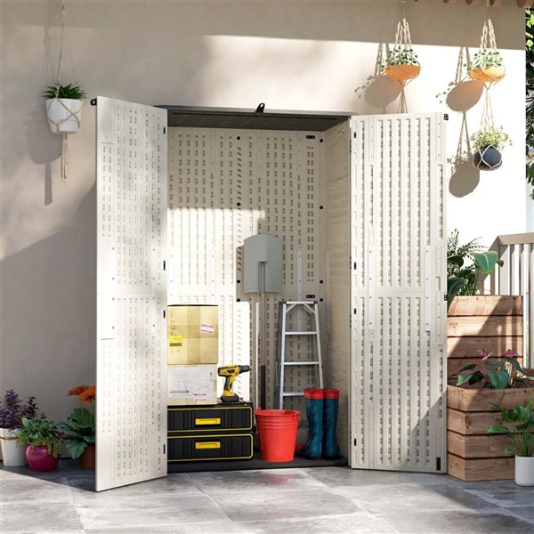 Outsunny 49-ft³ Outdoor Storage Cabinet w/ Lockable Doors