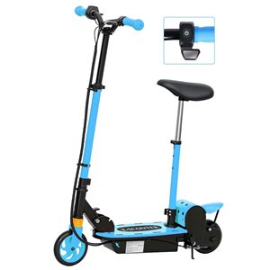 Soozier Foldable Electric Scooter w/ Seat for Kids 6-14 - Blue
