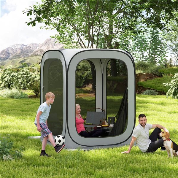 Outsunny 2 to 3-Person Pop-Up Screen Camping Gazebo UPF50+ w/ Carry Bag