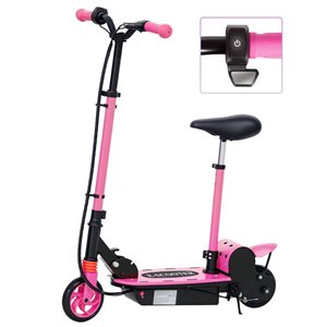 Soozier Foldable Electric Scooter w/ Seat for Kids 6-14 - Pink
