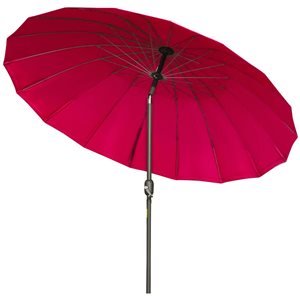 Outsunny 8-ft Metal/Polyester Patio Umbrella with Crank Handle - Wine Red