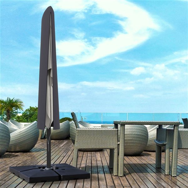 Outsunny Dark Grey Polyester Garden Umbrella Cover w/ Zip Fastening