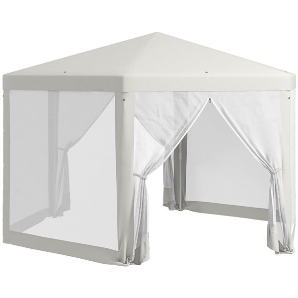 Outsunny 6.5 x 6.5-ft Cream White Hexagon Patio Gazebo Tent