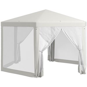 Outsunny 6.5 x 6.5-ft Cream White Hexagon Patio Gazebo Tent