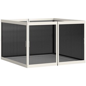 Moustiquaire pour tente à auvent escamotable Outsunny de 10 x 10-ft en blanc crème
