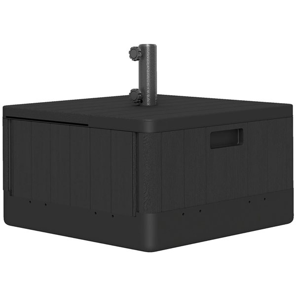 Outsunny 20.9 W x 18.5-in H Black Plastic Square Fillable Umbrella Base w/ Wheels