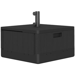 Outsunny 20.9 W x 18.5-in H Black Plastic Square Fillable Umbrella Base w/ Wheels