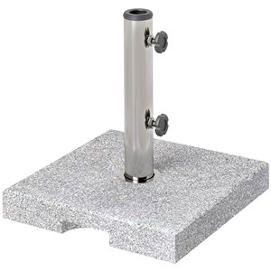 Outsunny 15 W x 15-in H Grey Granite/Stainless Steel Square Umbrella Base