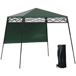 Outsunny 7 x 7-ft Dark Green Square Pop Up Canopy w/ Inclined Legs