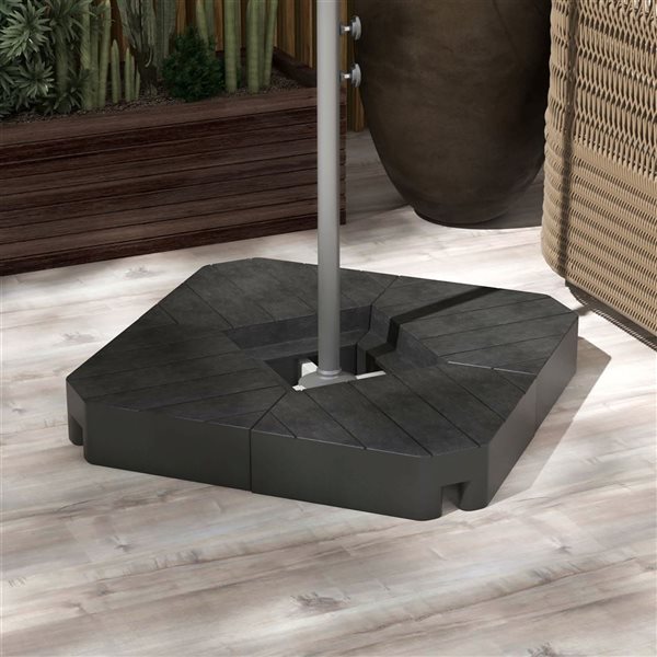 Outsunny 31.5 W x 5.1-in H Black Plastic Cantilever Umbrella Weights