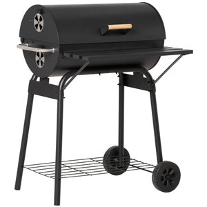 Barbecue portatif au charbon de bois Carports Outsunny de 30 po l. en noir