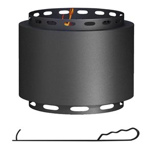 Outsunny 19-in dia Black Iron Smokeless Round Portable Firewood Firepit with Poker