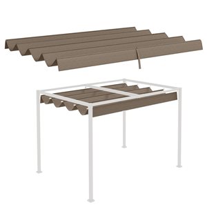 Auvent de pergola rétractable Outsuny de 9,8 x 7,1 pi en brun