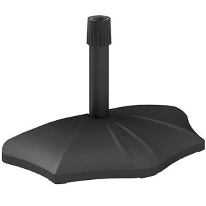 Demi-base de parasol par Outsunny 18,9 x 12 po en béton/résine noire