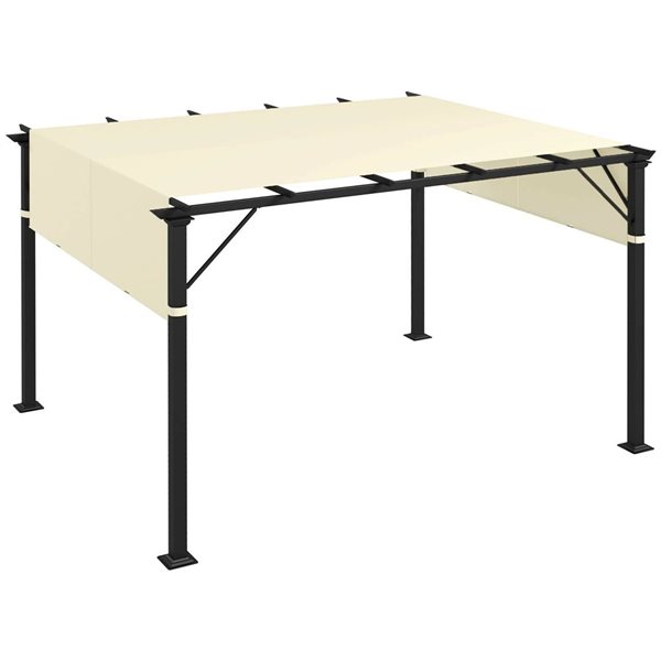 Outsunny 2-Pack Cream White 16 x 4-ft Pergola Canopy Replacement 84C ...