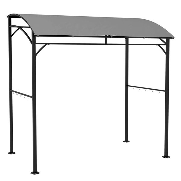 Outsunny 7 x 5-ft Grey Rectangular Grill Gazebo w/ Steel Frame Hooks