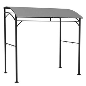 Outsunny 7 x 5-ft Grey Rectangular Grill Gazebo w/ Steel Frame Hooks