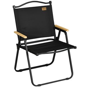 Outsunny Black Folding Portable Camping Armchair