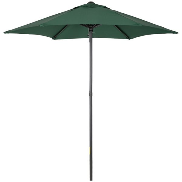Outsunny 6.4-ft dia Aluminum/Polyester Patio Umbrella with Push-Open Design - Green