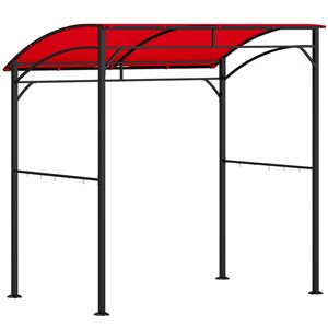Outsunny 7 x 5-ft Red Rectangular Grill Gazebo w/ Steel Frame Hooks