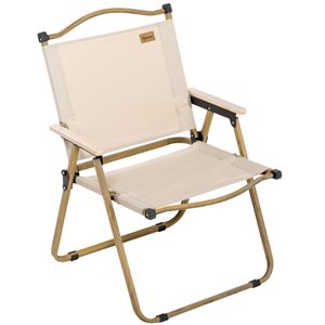 Chaise de camping pliante portative Outsunny en polyester beige