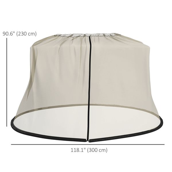 Outsunny 7.5-ft Dia. Umbrella Screen Mosquito Bug Net for Tables