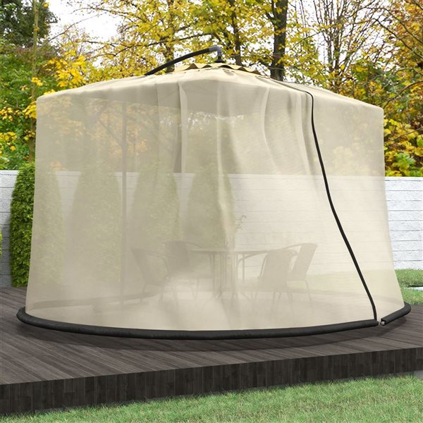 Outsunny 7.5-ft Dia. Umbrella Screen Mosquito Bug Net for Tables