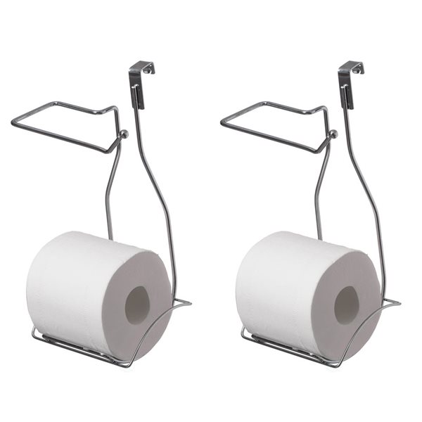 Basicwise Over-The-Tank Double Toilet Paper Holder - Chrome