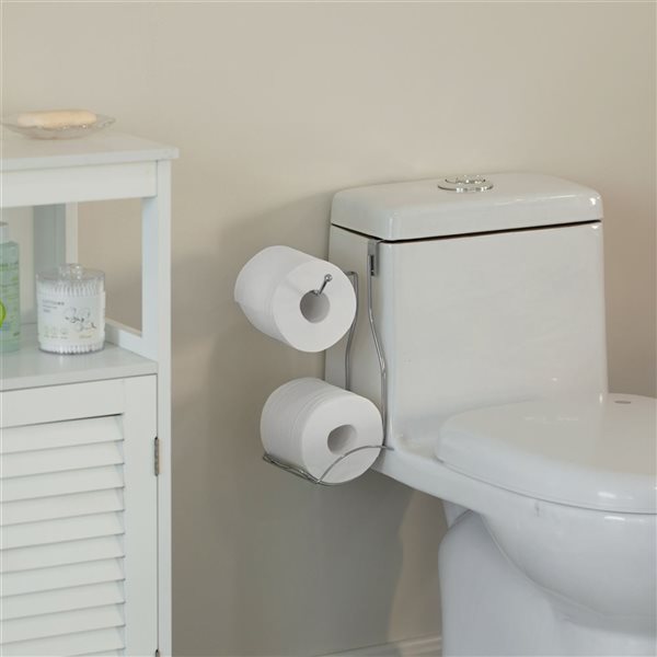 Basicwise Over-The-Tank Double Toilet Paper Holder - Chrome