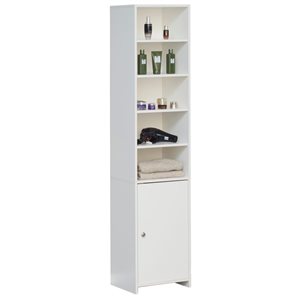 Basicwise Freestanding Bathroom Linen/Laundry Cabinet - White