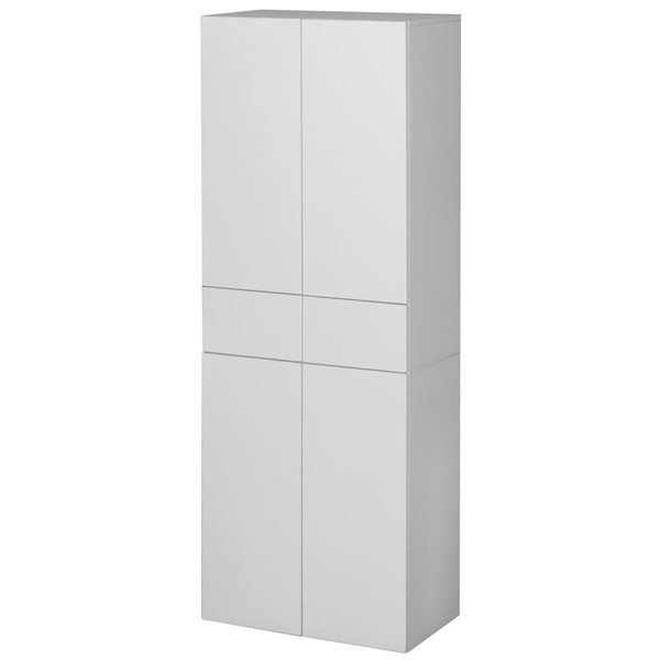 Basicwise 66-in Multifunctional Kitchen Pantry Double Cabinet w/ 4 Doors + 3 Adjustable Shelves + 1 Drawer - White