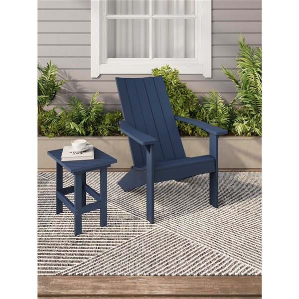 Crystal Harbor 28 W x 34 D x 37-in H Turquoise Plastic Outdoor Modern Adirondack Chair