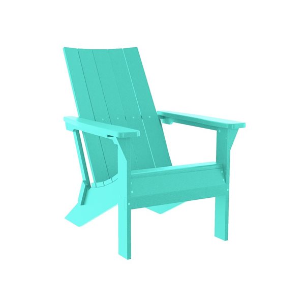 Crystal Harbor 28 W x 34 D x 37-in H Turquoise Plastic Outdoor Modern Adirondack Chair
