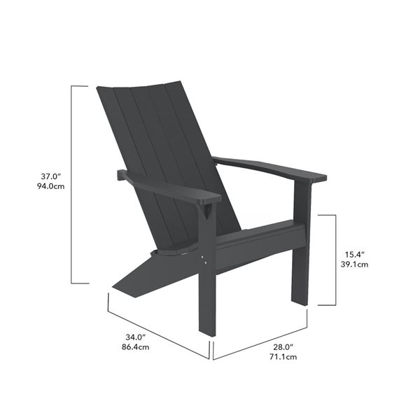 Crystal Harbor 28 W x 34 D x 37-in H Turquoise Plastic Outdoor Modern Adirondack Chair