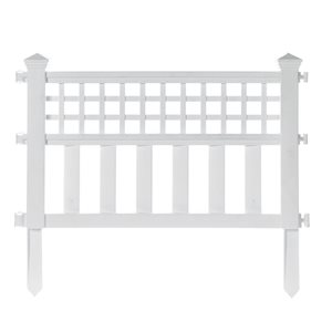Gardenised 23.75 W x 20.5-in H White Vinyl Outdoor Flower Bed Decorative Fencing - 8 Panels