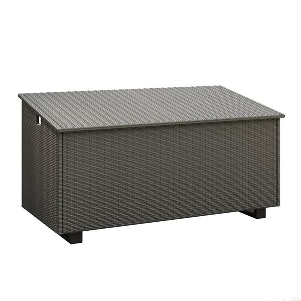Sirio Cameron 65.8 L x 35-in H Dark Grey Resin Wicker Outdoor Storage Box