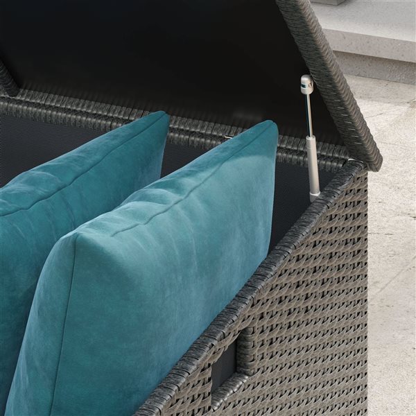 Sirio Cameron 65.8 L x 35-in H Dark Grey Resin Wicker Outdoor Storage Box