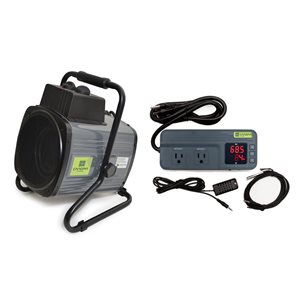 Canopia by Palram 1500 W Portable Splash-Resistant Greenhouse Fan Heater w/ Digital Thermostat