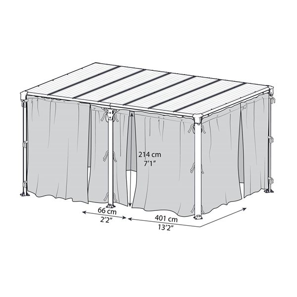 Ensemble de rideaux pour gazebo Canopia by Palram pour Martinique 12 x 16 pi / Milano 10 x 14 pi