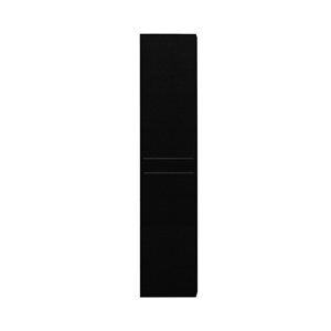 GEF Brinley Wall-Mount Black Oak MDF Linen Cabinet with Matte Black Handles