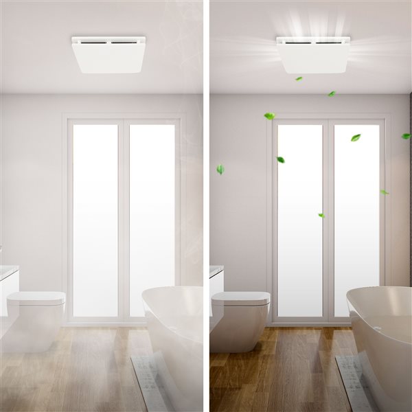 Aria Wall and Ceiling Mount Bathroom Exhaust Fan 100 CFM 2 Sones - White