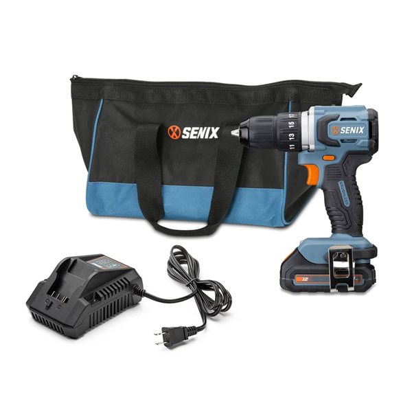 SENIX 20 V Max 1/2-in Brushless Drill Driver w/ Battery and Charger + Bag