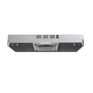 Hotte sous-armoire 24 po 300 pi³/min ONEX avec ventilateur 2 vitesses et éclairage DEL, acier inoxydable