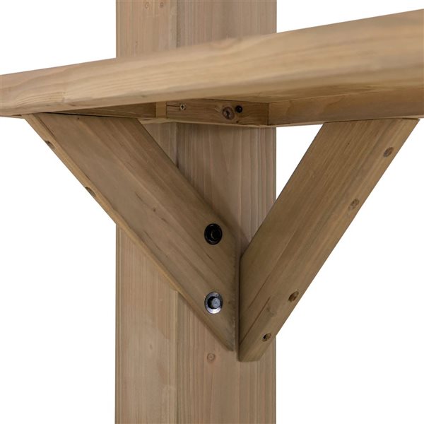 Sunjoy 10 x 12-ft Cedar Wood Framed Pergola with Black Steel Hardtop, Roof Outlet and USB Ports