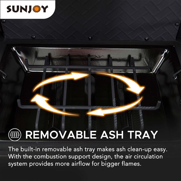 Sunjoy Heirloom 35 W x 24 D x 57-in H Steel/Ceramic Outdoor Wood-Burning Fireplace w/ Poker and Rain Cover - Copper