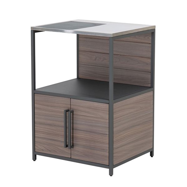 Station de préparation modulaire d'extérieur 2 portes Fleetwood de Sunjoy 25 l. X 21,2 p. x 36 po h. métal brun et noir