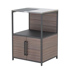 Station de préparation modulaire d'extérieur 2 portes Fleetwood de Sunjoy 25 l. X 21,2 p. x 36 po h. métal brun et noir