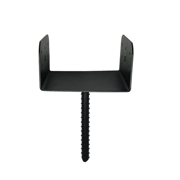 Nuvo Iron Black Galvanized Steel 6 x 6-in Post Support Saddle Bracket for Rough Lumber/Undressed Posts - 4 pk